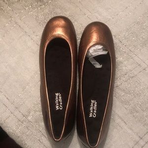 Metallic flats with comfy insoles